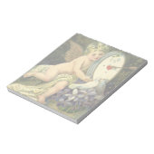 ヴァレンティビクトリアンンズデー、ヴィンテージエンジェルラブバード ノートパッド (回転)