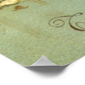 ヴァレンティビクトリアンンズデー、ヴィンテージエンジェルラブバード ポスター (角)