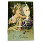 ヴァレンティビクトリアンンズデー、ヴィンテージエンジェルラブバード ミディアムペーパーバッグ (正面)