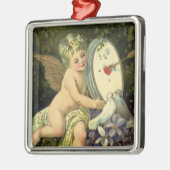 ヴァレンティビクトリアンンズデー、ヴィンテージエンジェルラブバード メタルオーナメント (左)
