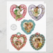 ヴァレンティビクトリアンンハートスクラップブック紙 (正面/裏面)