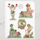 ヴァレンティビクトリアンン切り出しスクラップブック紙 (正面/裏面)