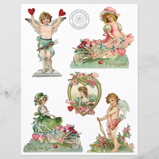 ヴァレンティビクトリアンン切り出しスクラップブック紙 (正面)