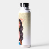 ヴァレンティフェイクングリッターガールタンブラックヘア ウォーターボトル (左面)