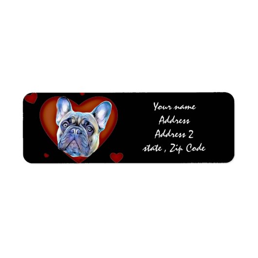 ヴァレンティフランスのンブルドッグパピー住所 シール (正面)