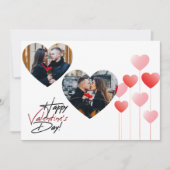 ヴァレンティモダンンズデイカップル愛ハートフォトシック シーズンカード (正面)