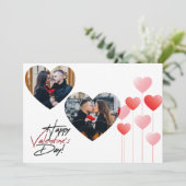 ヴァレンティモダンンズデイカップル愛ハートフォトシック シーズンカード (スタンド正面)