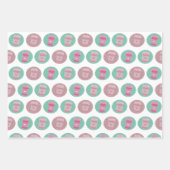 ヴァレンティモダンンズデイトレンディーピンクとグリーン ラッピングペーパーシート (正面3)