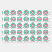 ヴァレンティモダンンズデイトレンディーピンクとグリーン ラッピングペーパーシート (正面2)