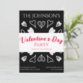ヴァレンティモダンンズデイパーティーハート白黒 招待状 (スタンド正面)