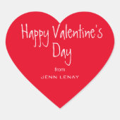 ヴァレンティモダンンズデイ赤いハートパーソナライズされた ハートシール (正面)