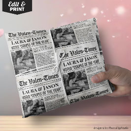 ヴァレンティユニークンラッピング紙カップル新聞 ラッピングペーパー