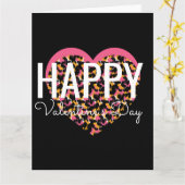 ヴァレンティンズデイアニマルプリントハート カード (黄色い花)