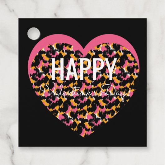 ヴァレンティンズデイアニマルプリントハート フェイバータグ (正面)