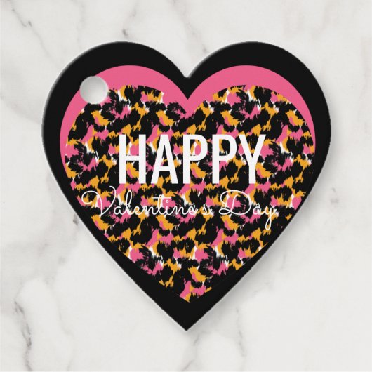 ヴァレンティンズデイアニマルプリントハート フェイバータグ (正面)