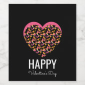 ヴァレンティンズデイアニマルプリントハート ワインラベル (シングルラベル)