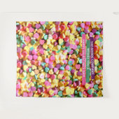 ヴァレンティンズデイキャンディハート | 写真の背景 タペストリー (正面(横))