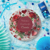 ヴァレンティンズデイ誕生日パーソナライズされた紙プレート ペーパープレート (パーティー)