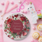 ヴァレンティンズデイ誕生日パーソナライズされた紙プレート ペーパープレート (パーティー)