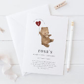 ヴァレンティンズベアーファースト誕生日招待状 招待状