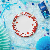 ヴァレンティンフローティング赤いハートリメッドプレート ペーパープレート (パーティー)