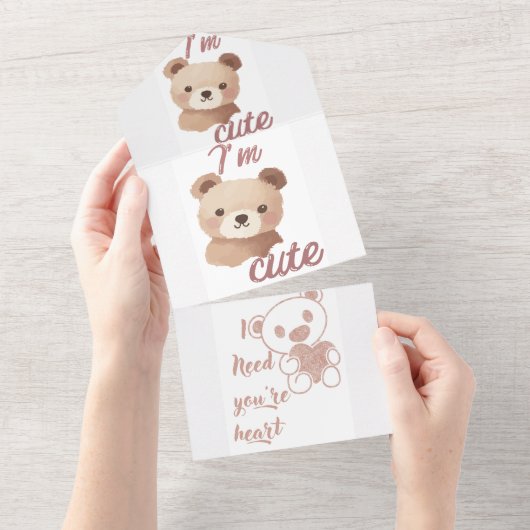 ヴァレンティン オールインワン招待状 (貼ってはがせる)