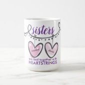 ヴァレンティーンシスターハートハートストリパーソナライズされたング コーヒーマグカップ (中央)