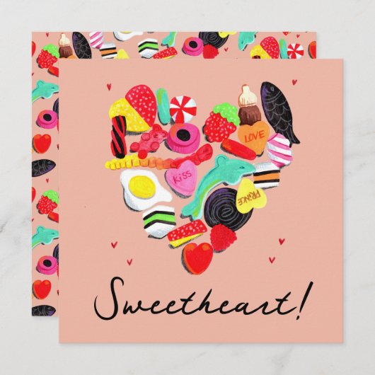 ヴァレンティーンズアンソスイートキャンディハートホリデイCa シーズンカード (正面/裏面)