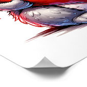 ヴァレンティーンズコアラキュートコアラハートカスタマイズ ポスター (角)