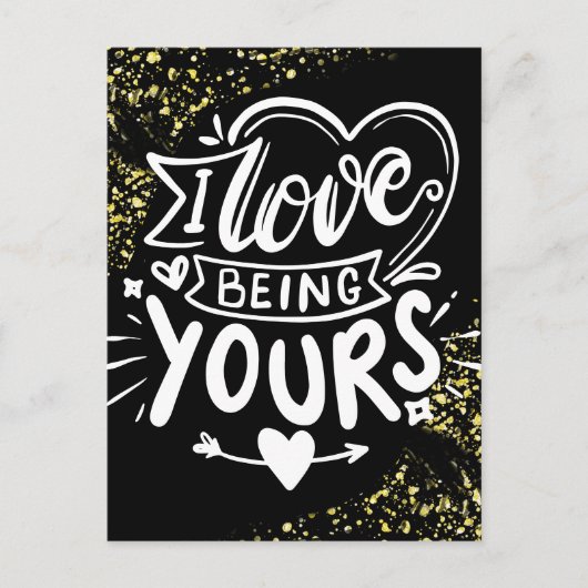 ヴァレンティーンズジュージュルズロングディスタンスブラック金ゴールド シーズンポストカード (正面)