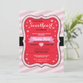 ヴァレンティーンズスイートハートベビーシャワーガールラブ招待状 招待状 (スタンド正面)