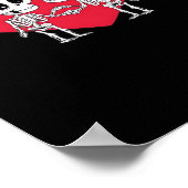 ヴァレンティーンズデイおもしろいスケルトンハンドハート ポスター (角)