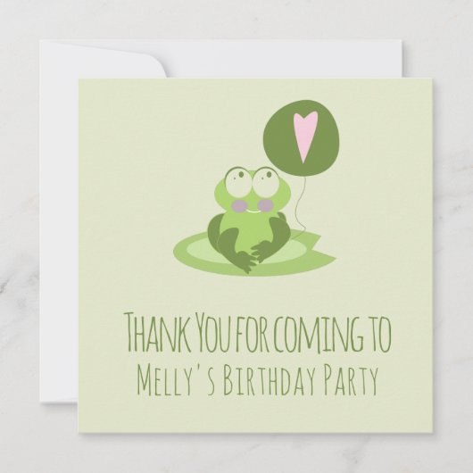 ヴァレンティーンズデイカエル誕生日サンキューユユー サンキューカード (正面)