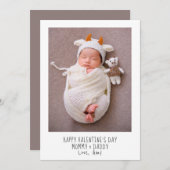 ヴァレンティーンズデイカードベビー写真：新しい親のための写真 シーズンカード (正面/裏面)
