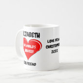 ヴァレンティーンズデイガールフレンドI Love You赤いハート コーヒーマグカップ (正面左)