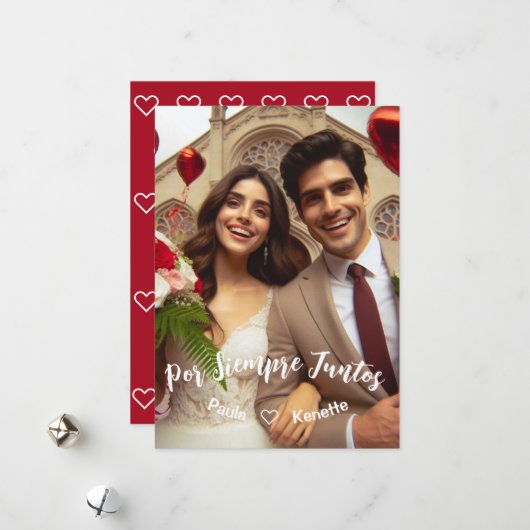 ヴァレンティーンズデイキャンディカスタムハート写真スペインの シーズンカード (正面/裏面インサイチュ)