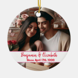 ヴァレンティーンズデイキャンディカスタムハート写真スペインの セラミックオーナメント