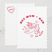 ヴァレンティーンズデイキュピッドハートラブ名前をカスタムする シーズンカード (正面/裏面)