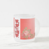 ヴァレンティーンズデイスイープハートロマンチックバラ フロストグラスマグカップ (正面右)