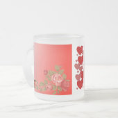 ヴァレンティーンズデイスイープハートロマンチックバラ フロストグラスマグカップ (正面左)