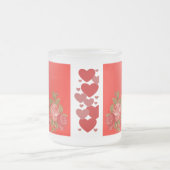 ヴァレンティーンズデイスイープハートロマンチックバラ フロストグラスマグカップ (中央)