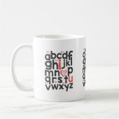 ヴァレンティーンズデイタイポグラフィデザイン先生 コーヒーマグカップ (左)