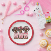 ヴァレンティーンズデイダシュンドドッグス ペーパープレート (パーティー)