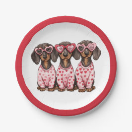 ヴァレンティーンズデイダシュンドドッグス ペーパープレート