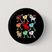 ヴァレンティーンズデイダビングハートクピッドTレックスディノダブ 缶バッジ (正面)