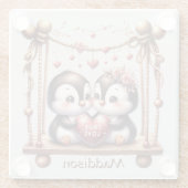 ヴァレンティーンズデイトゥルーラブペンクインズオンザスイング ガラスコースター (裏面)