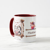 ヴァレンティーンズデイトゥルーラブペンクインズオンザスイング マグカップ (正面左)