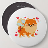 ヴァレンティーンズデイドッグポメラニア犬子犬パピーキッズボーイズガール 缶バッジ (正面&裏面)
