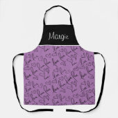 ヴァレンティーンズデイハンドレタリングラブハート名 エプロン (正面)