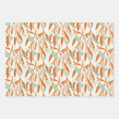 ヴァレンティーンズデイハートブランチ花ラブパステル ラッピングペーパーシート (正面3)